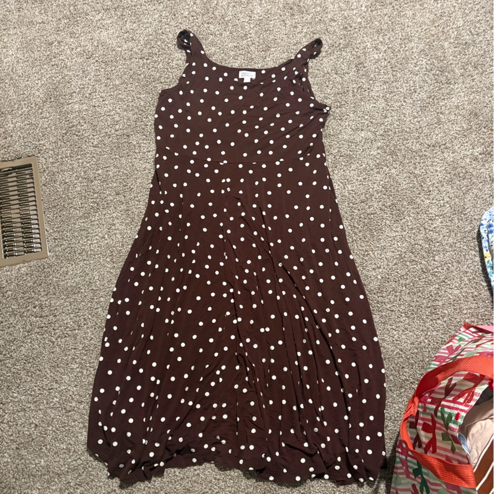 Market & Spruce Brown Polka Dot Tank Dress